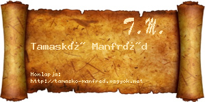 Tamaskó Manfréd névjegykártya